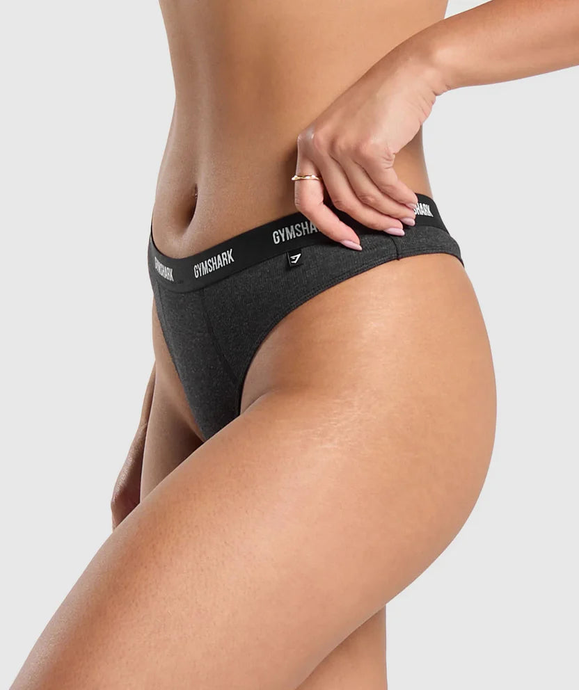 Rib High Rise Thong  Gymshark