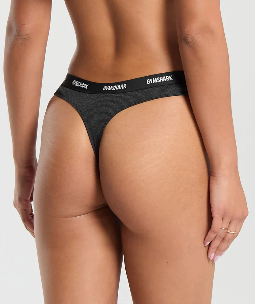 Rib High Rise Thong  Gymshark